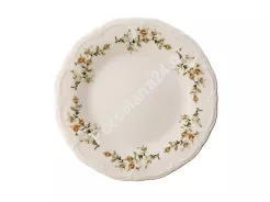 Talerz deserowy 20,5 cm Bon Bistro - Retro Brown Flowers ecru
