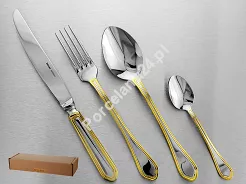 Komplet sztućców 24 cz. na 6 osób Hisar - Florence Gold (3.0/2.5 mm) złocone