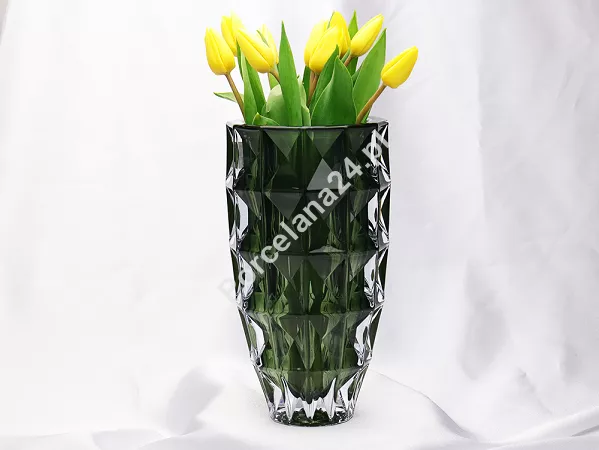 Wazon 28 cm Bohemia - DIAMOND SMOKEY GREEN 4SB.DISG.114990 Wazon 28 cm Bohemia - DIAMOND SMOKEY GREEN 4SB.DISG.114990