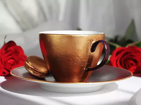 Garnitur do kawy na 6 osób (21 el.) Porcel - Golden Velvet