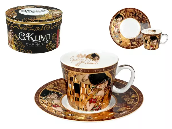 Filiżanka ze spodkiem do espresso 0,1 L Carmani - Gustav Klimt, Pocałunek 33.532-0750 Filiżanka ze spodkiem do espresso 0,1 L Carmani - Gustav Klimt, Pocałunek 33.532-0750