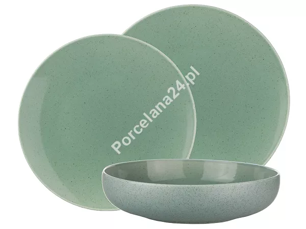 Komplet talerzy na 6 osób (18 el.) Bogucice - Alumina Granite Mint Blue 1129 Komplet talerzy na 6 osób (18 el.) Bogucice - Alumina Granite Mint Blue 1129