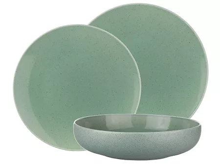 Komplet talerzy na 6 osób (18 el.) Bogucice - Alumina Granite Mint Blue 1129
