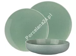 Komplet talerzy na 6 osób (18 el.) Bogucice - Alumina Granite Mint Blue 1129