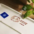 Naczynie do zapiekania 29 cm prostokątne Bolesławiec - Niebieskie Motyle gat. I