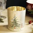 Świecznik szklany 8 cm Altom Design - Choinki biały 07.CHR.1630