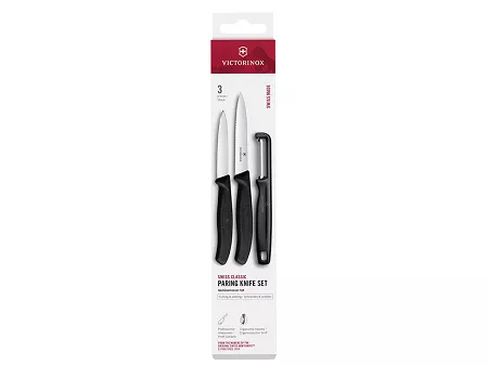 Komplet noży z obieraczką (3el) Victorinox - Swiss Classic Black V.SC.B.6.7113.33