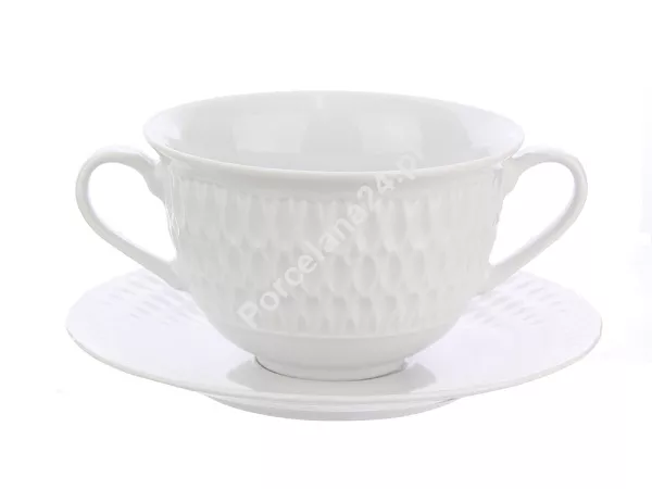 Bulionówka ze spodkiem 0,35 L / 15,7 cm Ćmielów - Sofia 0001 Bulionówka ze spodkiem 0,35 L / 15,7 cm Ćmielów - Sofia 0001