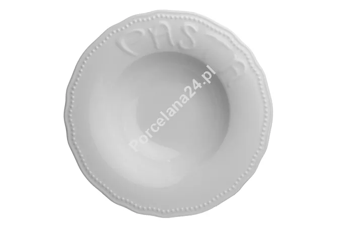 Talerz głęboki 27 cm z napisem PASTA Lubiana - Maria biała (nr 3537) Talerz głęboki 27 cm z napisem PASTA Lubiana - Maria biała (nr 3537)