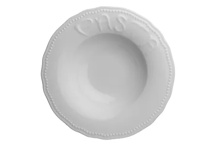 Talerz głęboki 27 cm z napisem PASTA Lubiana - Maria biała (nr 3537)
