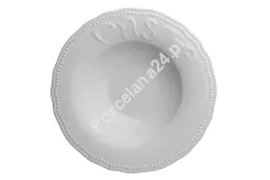 Talerz głęboki 27 cm z napisem PASTA Lubiana - Maria biała (nr 3537)