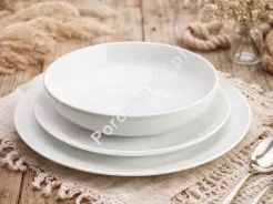 Komplet talerzy na 6 osób (18 el.) Bogucice - Base White 1184