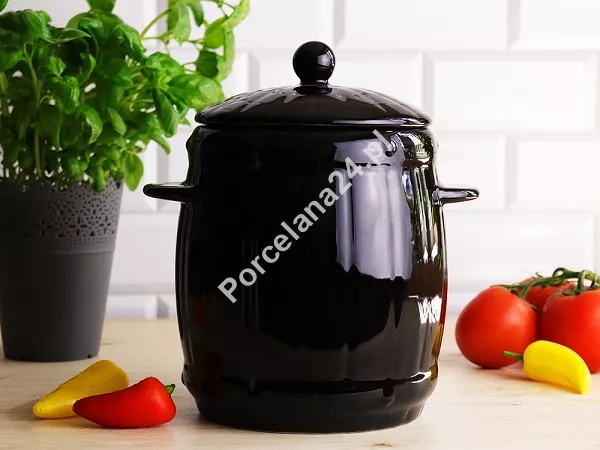 Beczka hermetyczna z kamionki 3,0 L Bella Fiore - Czarna 1TR.BECZ.41630 Beczka hermetyczna z kamionki 3,0 L Bella Fiore - Czarna 1TR.BECZ.41630