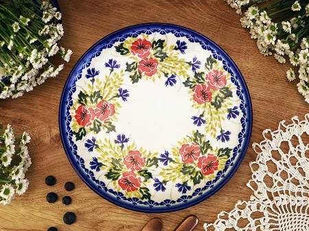 Talerz płytki 26 cm Bolesławiec - Maki Smolińskiej gat. I