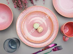 Serwis obiadowo - herbaciany na 6 osób (26 el.) Lubiana - Stoneware Blush