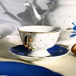 Filiżanka ze spodkiem 0,18 L / 14 cm Ćmielów - Alaska Circus Blue G909 GIFT BOX