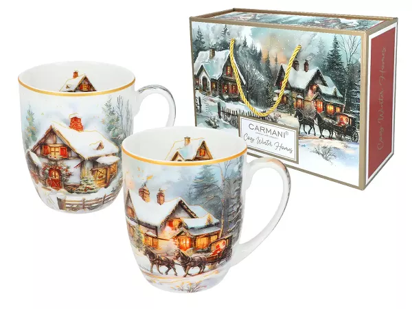 Komplet 2 kubków 0,4 L Carmani - Zimowa Idylla 33.219-9105 Komplet 2 kubków 0,4 L Carmani - Zimowa Idylla 33.219-9105