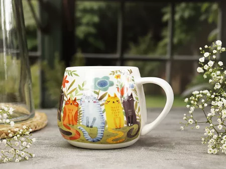 Kubek baryłka 0,43 L Duo - Koty ogrodowe 15.KOO.KB