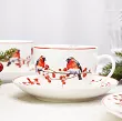 Komplet filiżanek ze spodkami 0,27 l / 15 cm (2 szt.)  Duo - Christmas Birds 3 15.CHBI3.K2FS