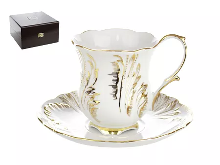 Filiżanka Jubileuszowa ze spodkiem 0,26 L / 16 cm Ćmielów - Rococo Afrodyta C10