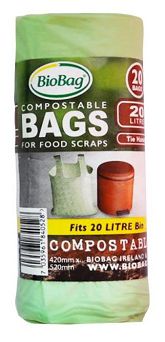 WORKI NA ODPADY BIO I ZMIESZANE 20 L 20 szt (KOMPOSTOWALNE I BIODEGRADOWALNE) - BIOBAG