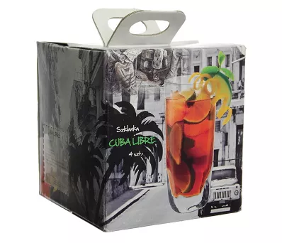 Kpl (4szt) szklanek 330 ml CUBA LIBRE Krosno - Drinki Świata 5244
