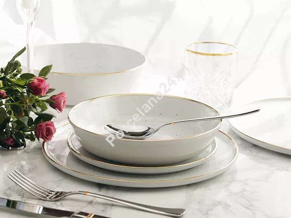 Serwis obiadowy na 12 osób (40 el.) Lubiana - Ankara Gold 1608D Natrysk Serwis obiadowy na 12 osób (40 el.) Lubiana - Ankara Gold 1608D Natrysk