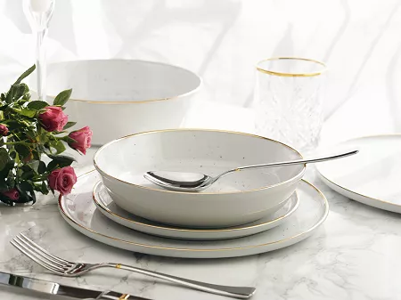 Serwis obiadowy na 12 osób (40 el.) Lubiana - Ankara Gold 1608D Natrysk