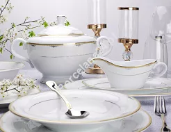 Serwis obiadowy na 12 osób (43el) Bogucice - Luxor Gold 1089