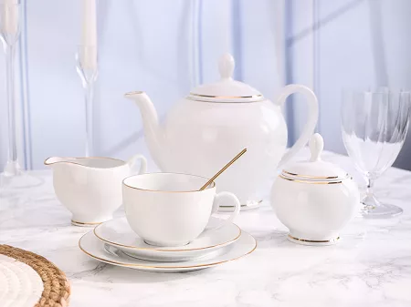 Garnitur do herbaty na 12 osób (39 el.) Bogucice - Lolita Gold 1162