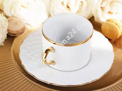 Filiżanka ze spodkiem 0,23 L / 16 cm Porcel - Empire Gold GIFT BOX 10.EMG.FS23