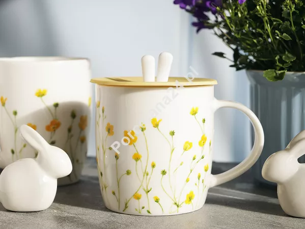 Kubek z pokrywką silikonową 0,36 L Altom Design - Kaczeńce 07.KB.2991 Kubek z pokrywką silikonową 0,36 L Altom Design - Kaczeńce 07.KB.2991