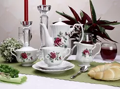 Garnitur do kawy na 12 osób (39el) Chodzież - Iwona B826 BORDOWA RÓŻA