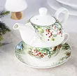 Filiżanka ze spodkiem  0,3 l / 15 cm i z dzbankiem 0,45 l  Duo  - Christmas Leaves 15.CHLE.KDH