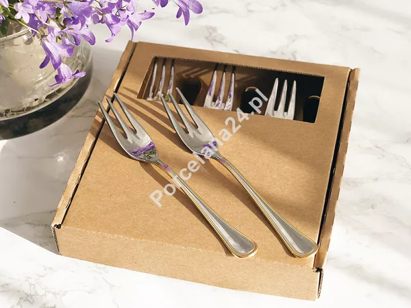 Komplet 6 widelczyków do ciasta 15 cm Pintinox 1929 - Sirio (2.5 mm) złocony GIFT BOX Komplet 6 widelczyków do ciasta 15 cm Pintinox 1929 - Sirio (2.5 mm) złocony GIFT BOX