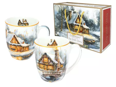 Komplet 2 kubków 0,4 L Carmani - Dom w objęciach zimy 33.219-9107