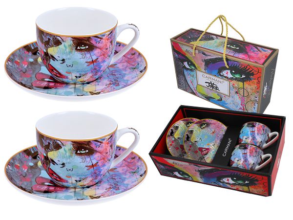 Komplet 2 filiżanek ze spodkiem 0,25 L Carmani - Loui Jover 33.835-1303 Komplet 2 filiżanek ze spodkiem 0,25 L Carmani - Loui Jover 33.835-1303
