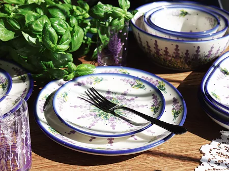 Serwis obiadowy na 12 osób (42el.) Bolesławiec - Lawendowy Zakątek