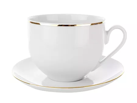 Filiżanka ze spodkiem 0,45 L / 15,7 cm Chodzież- Yvonne 3603 ZŁOTA LINIA