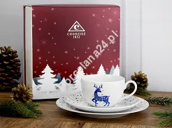 Garnitur śniadaniowy (3 el.) Chodzież - Yvonne Renifer Niebieski BN03 GIFT BOX