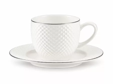 Filiżanka ze spodkiem do espresso 0,1 L Villa Italia - Bari Platin EES638