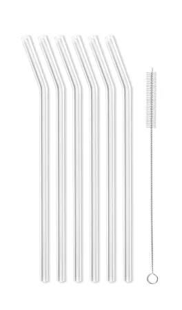 Kpl. słomek / rurek szklanych zakrzywionych 23 cm (6 szt.) Vialli Design - Transparentne 1K.SŁO.6629 Kpl. słomek / rurek szklanych zakrzywionych 23 cm (6 szt.) Vialli Design - Transparentne 1K.SŁO.6629