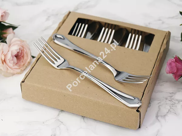 Komplet 6 widelczyków do ciasta 17,5 cm Hisar - Riva wysoki połysk GIFT BOX Komplet 6 widelczyków do ciasta 17,5 cm Hisar - Riva wysoki połysk GIFT BOX