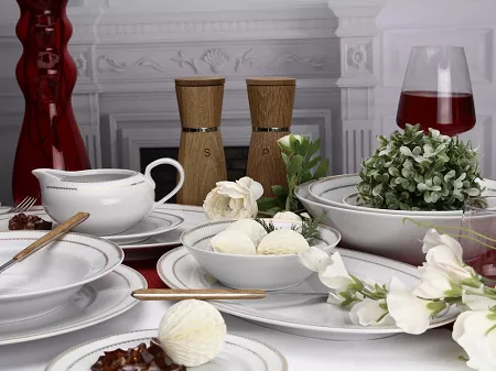 Serwis obiadowo - herbaciany na 12 osób (86 el) Chodzież- Yvonne G309