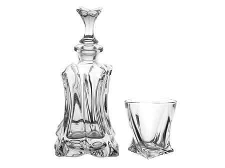 Kpl. szklanek do whisky 0,34 L (6szt) + karafka 0,7 L (1szt) Bohemia - FLORALE 4SB.FL.000424