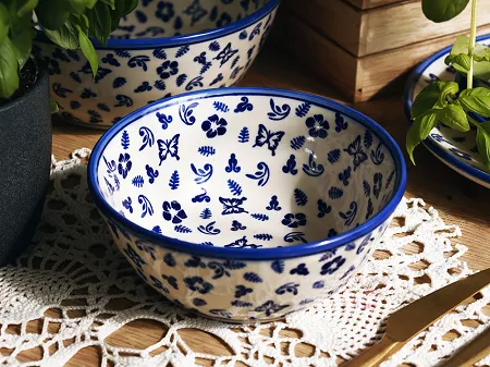 Salaterka 15 cm Bolesławiec - Niebieskie Motyle gat. I