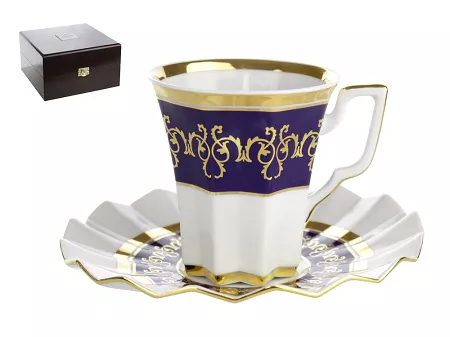 Filiżanka Jubileuszowa ze spodkiem 0,12 L / 14 cm Ćmielów - Harmonia Iris KC02