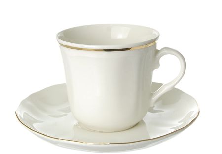 Filiżanka ze spodkiem 0,21 L /  15 cm (do kawy) Karolina - Castel 23011 - ecru