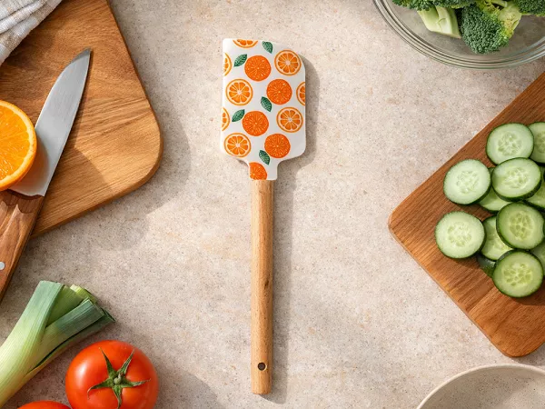 Szpatuła silikonowa z drewnianą rączką 23 cm Altom Design - Pomarańcze 07.AK.1119 Szpatuła silikonowa z drewnianą rączką 23 cm Altom Design - Pomarańcze 07.AK.1119