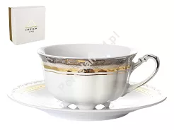 Filiżanka ze spodkiem 0,22 L / 14,5 cm (do herbaty) Ćmielów - Bolero E551 GIFT BOX